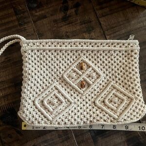 Handcrafted Cream Clutch